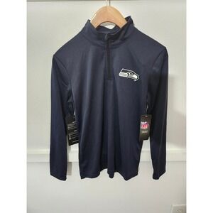 NFL Seattle Seahawks Navy Kids Quarter-Zip Sweatshirt